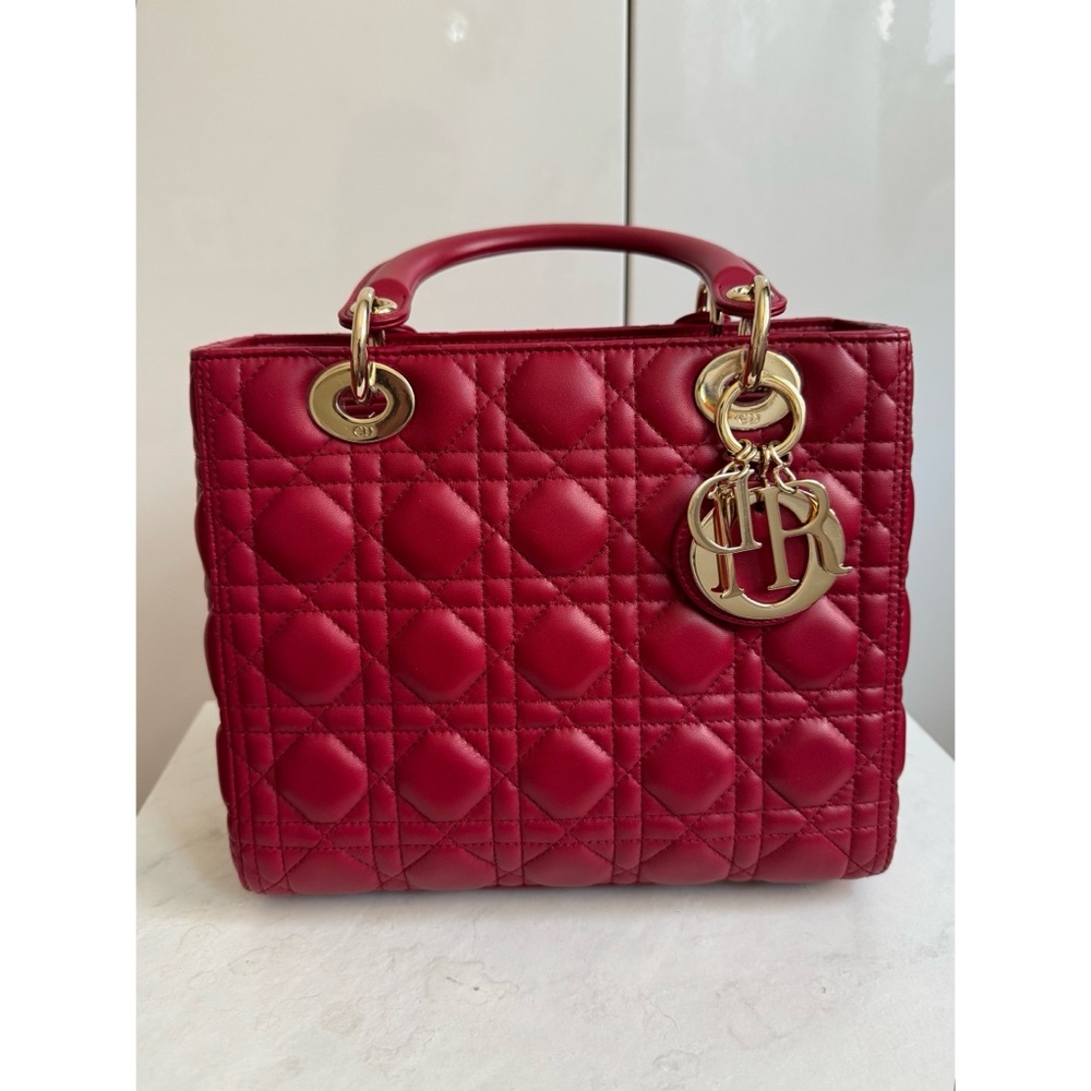 Dior Cherry Red Quilted Satchel